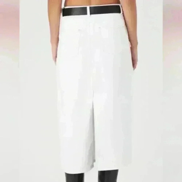#134 NWOT Forever 21 Belted Twill Utility Skirt Size XL White/tan stitching. - Picture 2 of 10